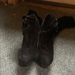 Knee high suede boots